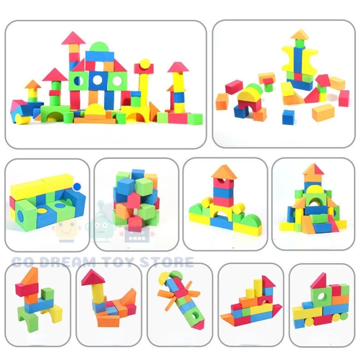 Blocs de construction en bois 46 pièces